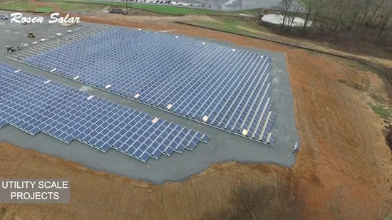 Rosen Greenhouse complète 500 kW sur des systèmes de rayonnage solaire à montage au sol en grille