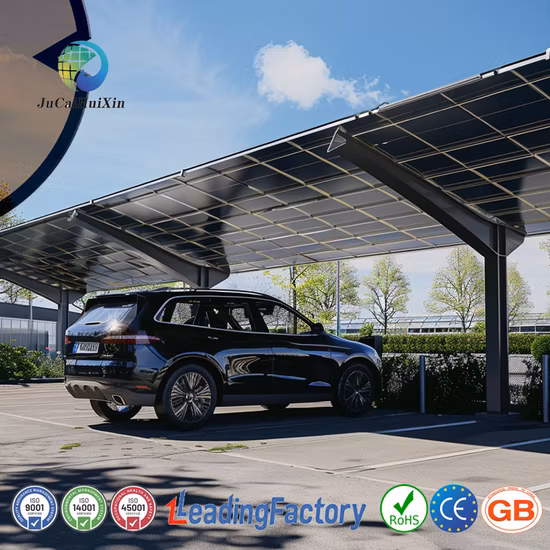 Système d'abri de voiture à panneaux solaires en acier galvanisé